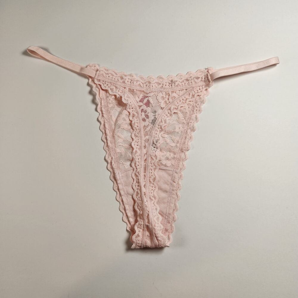 Victoria's Secret Lace High Leg String Thong Panty - Medium - Pink Coquette - Picture 5 of 5